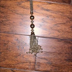 Gold tassel necklace
